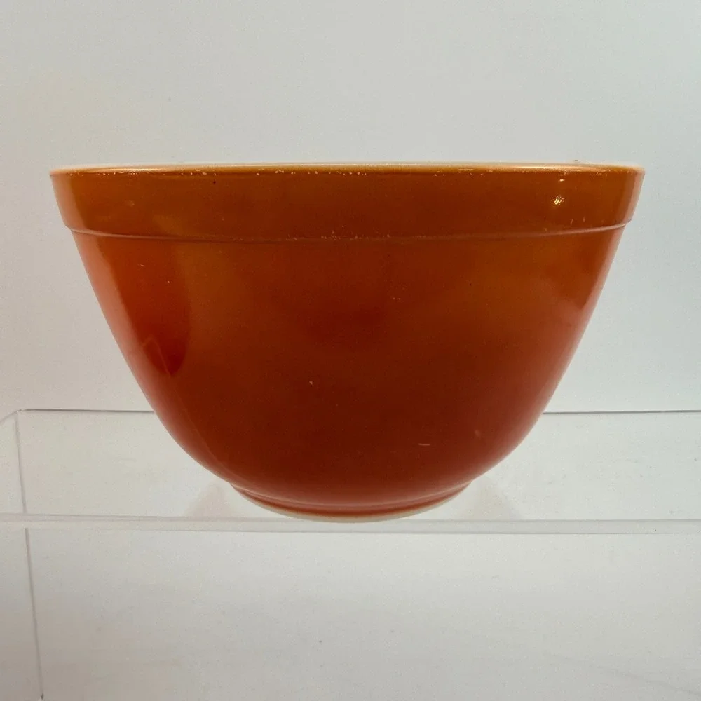 Vintage Pyrex Flameglo Mixing Bowl Set 404 403 401 Orange Nesting Bowls